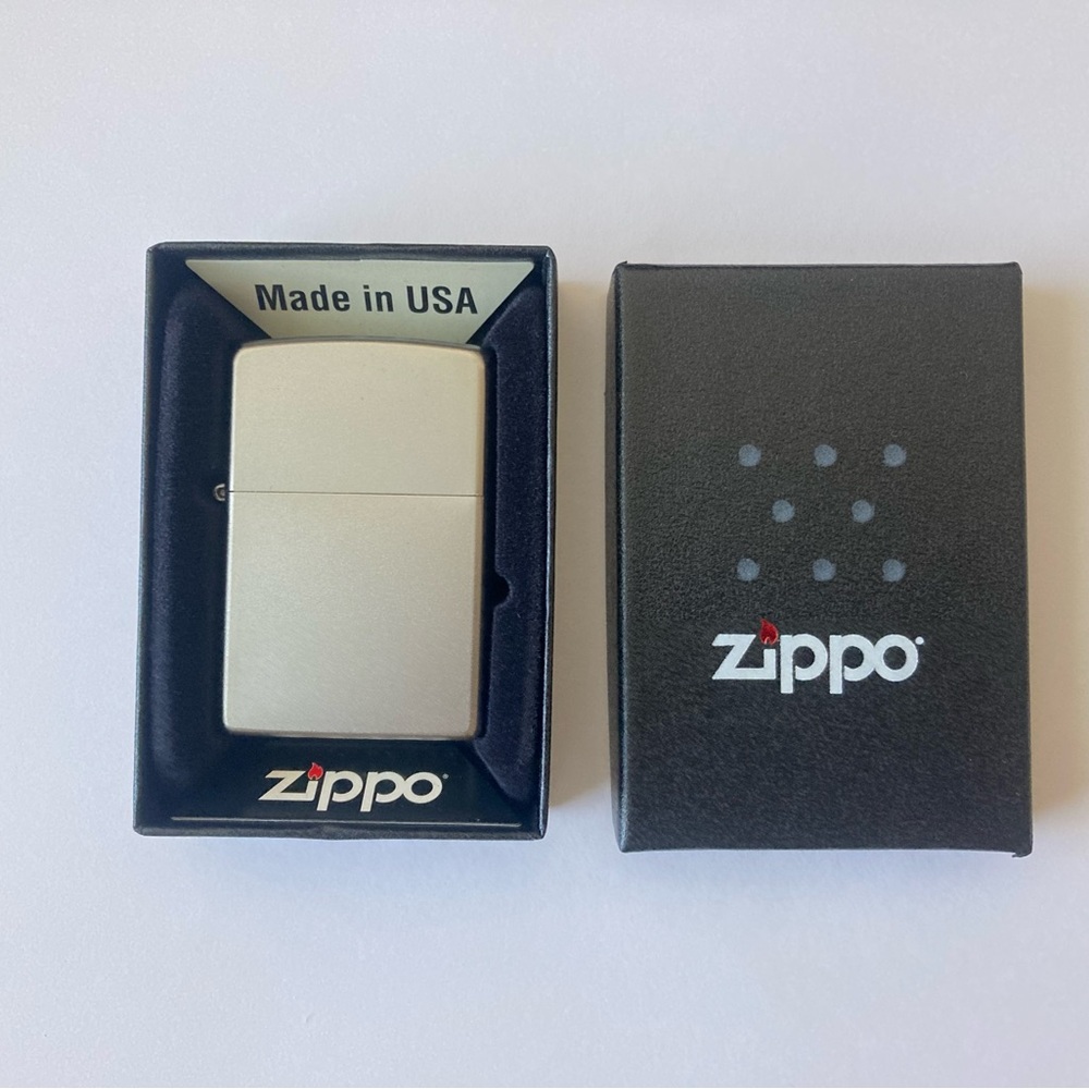 Zippo Satin Chrome Genuine Lighter New